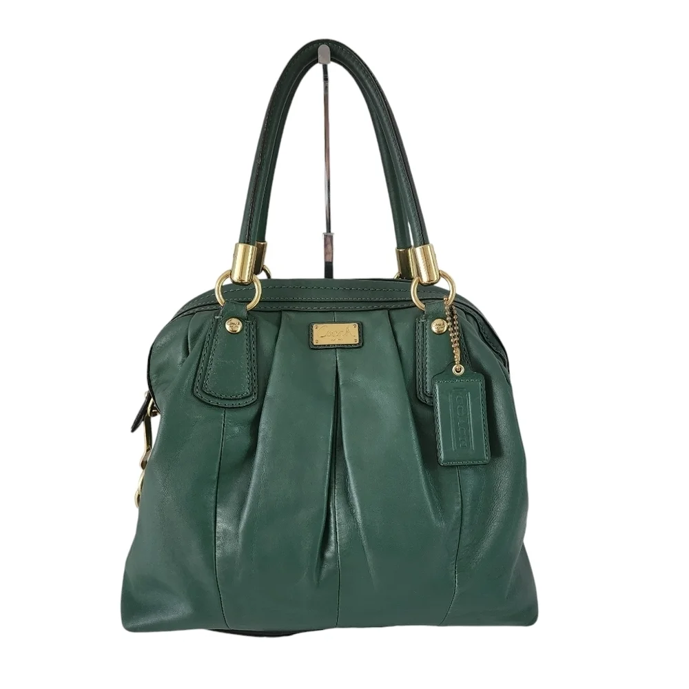 COACH LEATHER TOP ZIP GOLD HARDWARE SATCHEL